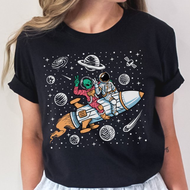 Space Alien Reitrockets T - Shirt - Astronaut (Von Creator hochgeladen)