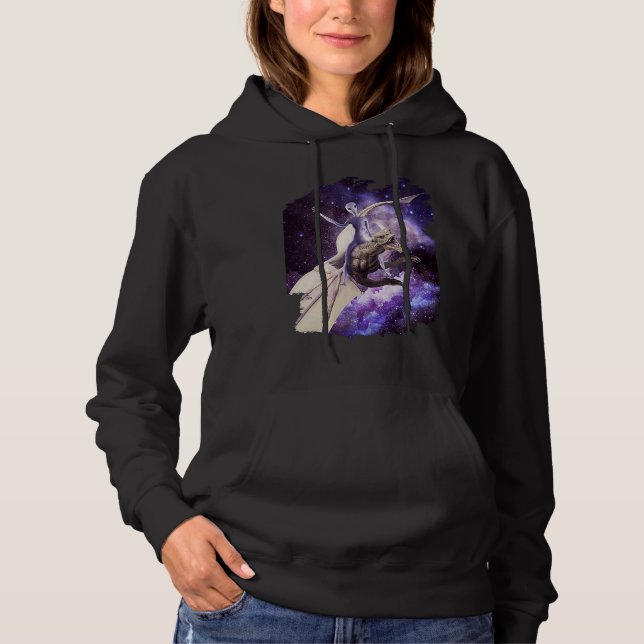 Space Alien Riding Dragon Hoodie (Vorderseite)