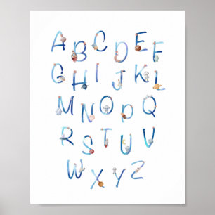 Space Alphabet Poster