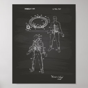 Space Anzug 1973 Chalkboard für Patentkunst Poster