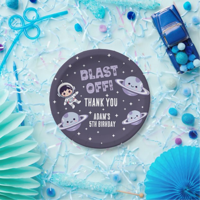Space Astronaut 5th Birthday Party | Kids Galaxy  Pappteller (Party)