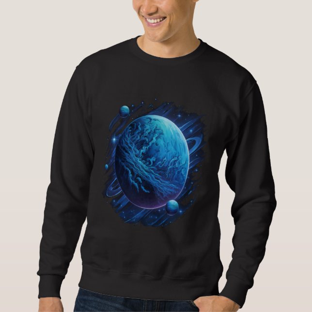 Space Astronaut Alien American Flag Astronomy 4th  Sweatshirt (Vorderseite)