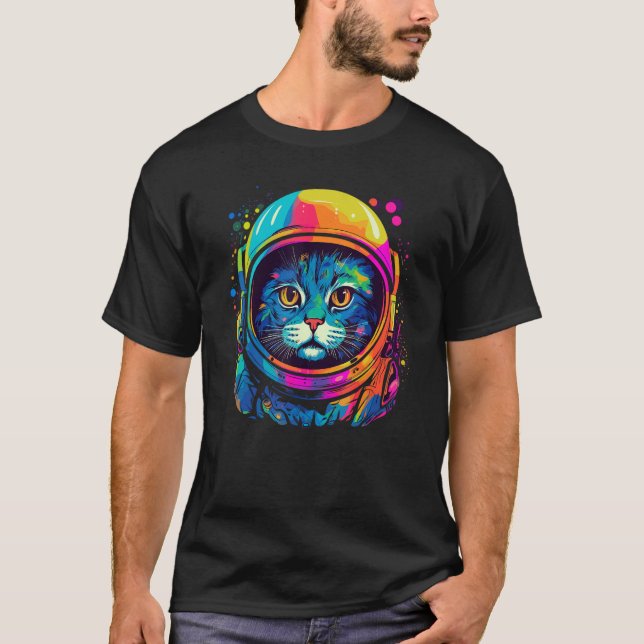Space Astronaut Cat  Men Women Kids Space Cat T-Shirt (Vorderseite)