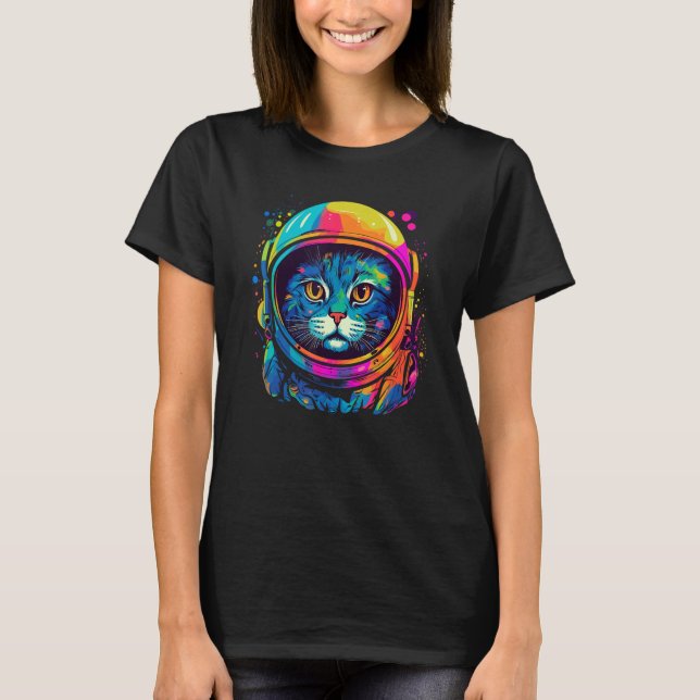 Space Astronaut Cat  Men Women Kids Space Cat T-Shirt (Vorderseite)