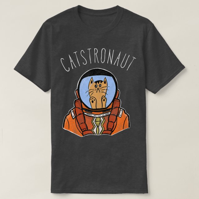 Space Astronaut Cat T Funny Niedliches Zeichnend T T-Shirt (Design vorne)
