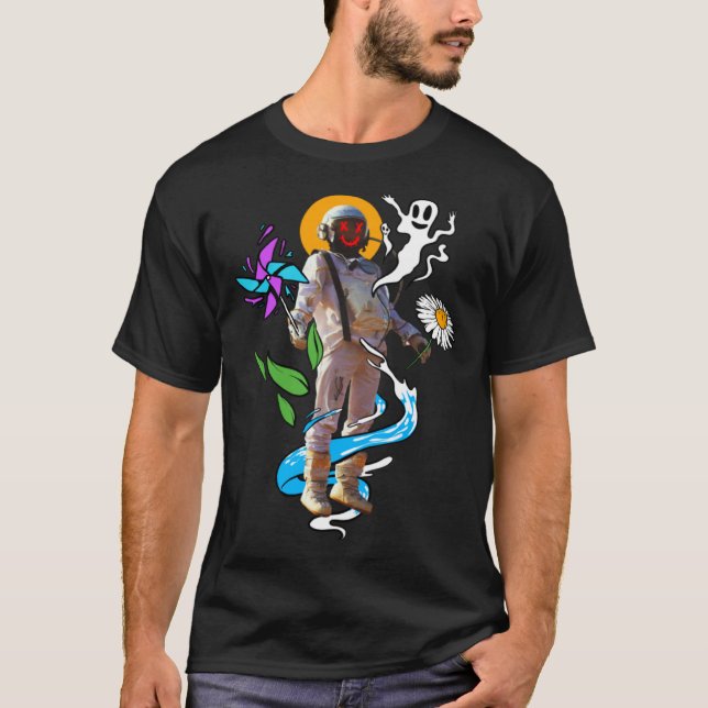 Space astronaut ghosts flower T-Shirt (Vorderseite)