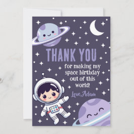 Space Astronaut | Outer Space Galaxy Planets Stars Dankeskarte