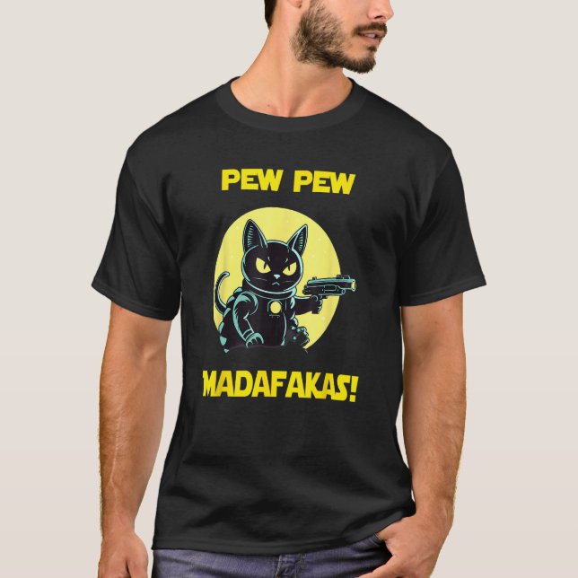 Space Astronaut Pew Madafakas Bombay Cat T-Shirt (Vorderseite)