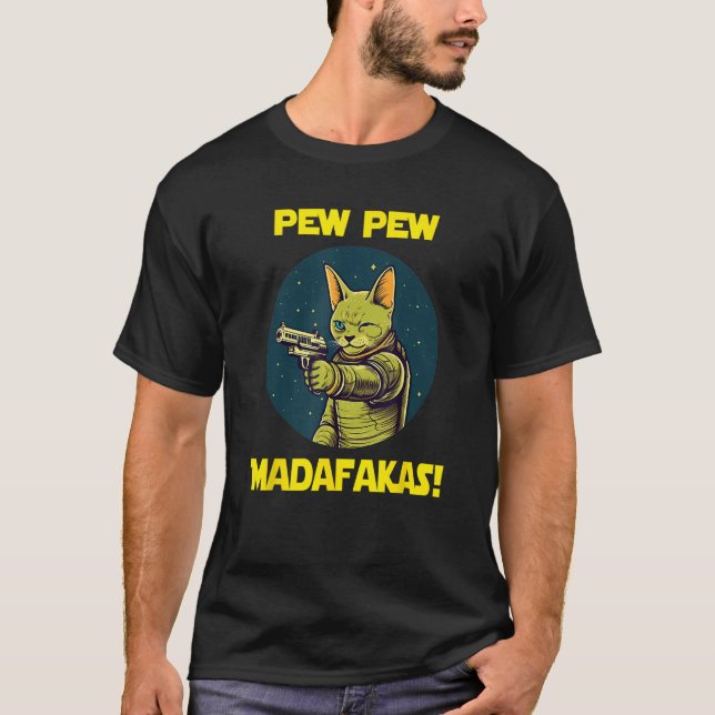 Space Astronaut Pew Madafakas Burmese Cat T-Shirt (Vorderseite)
