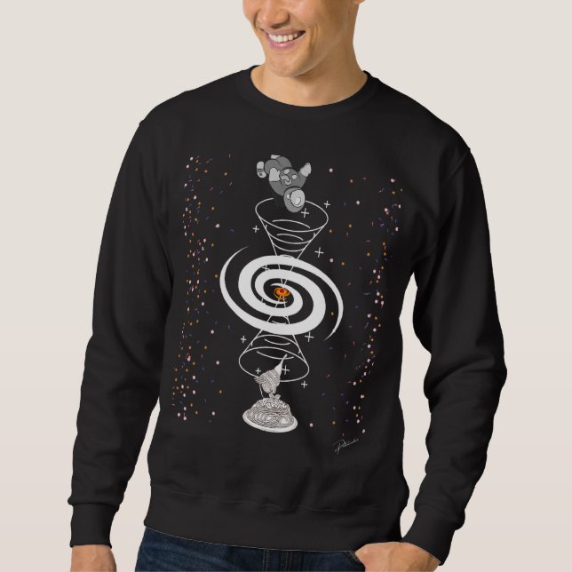 Space Astronomie Black Hole Spaceman Funny Sweatshirt (Vorderseite)