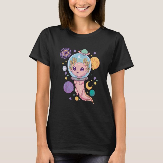 Space Axolotl Kawaii Pastel Goth Anime Aesthetic T-Shirt (Vorderseite)