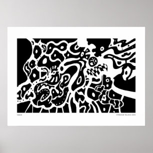 "Space" B&W Abstrakt Art Poster