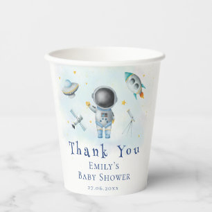 Space Baby Astronaut Boy Raketen Stars Baby Dusche Pappbecher