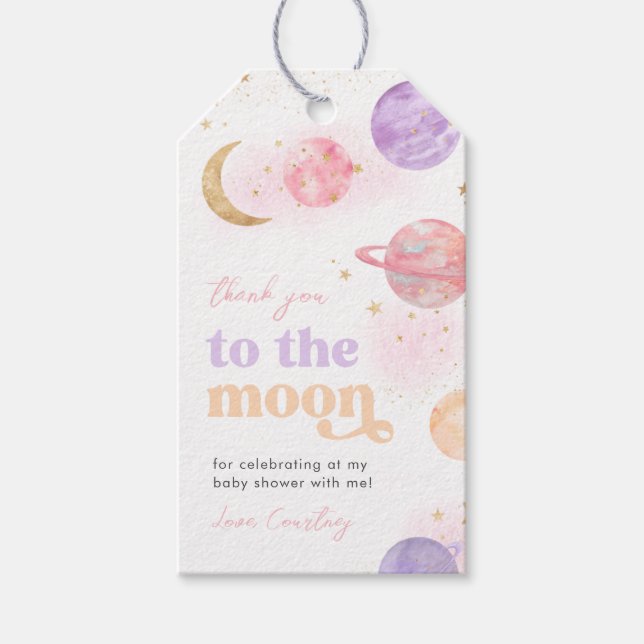 Space Baby Duwer Geschenktasten Geschenkanhänger (Vorderseite)