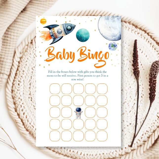 Space Baby Shower Bingo Game Card Rocket Ship  (Von Creator hochgeladen)