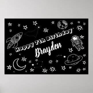 Space Backdrop Space Out of the World Party Zeiche Poster