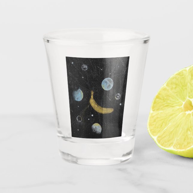Space Banana Shot Glass Schnapsglas (Vorderseite)