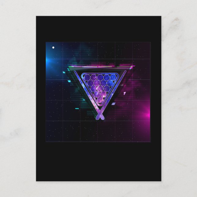 Space Billard Player Pool 8 Ball Postkarte (Vorderseite)