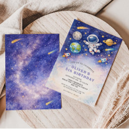 Space Birthday Galaxy Boy Invitation Einladung