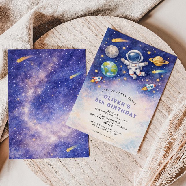 Space Birthday Galaxy Boy Invitation Einladung (Von Creator hochgeladen)