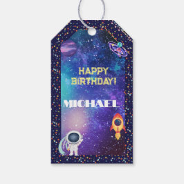 Space Birthday Geschenkanhänger