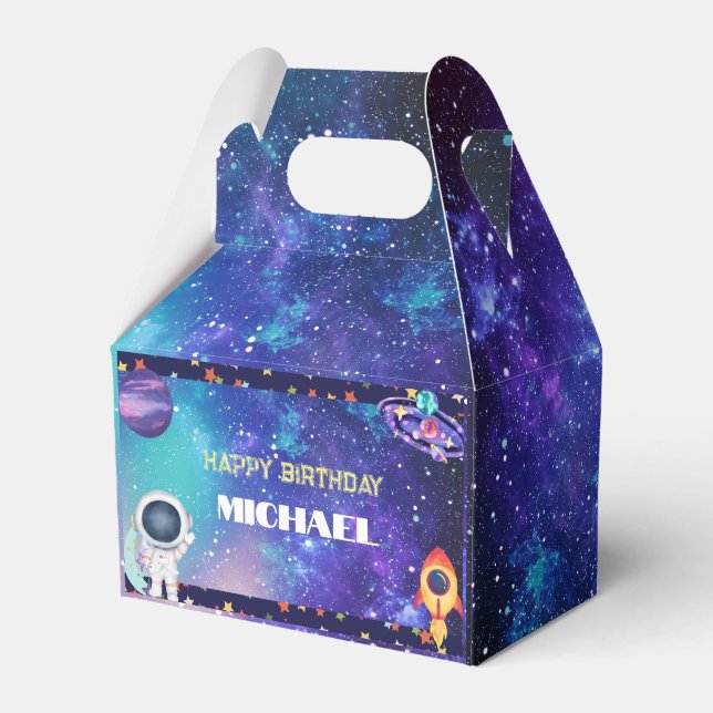Space Birthday Geschenkschachtel (Vorderseite)