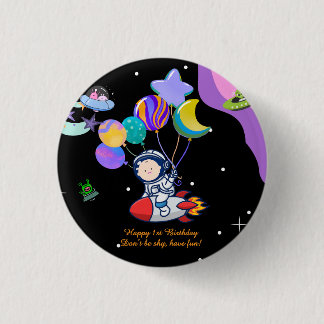 Space Birthday Party | Galaxy Theme Decor Button