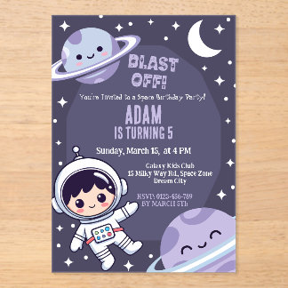 Space Birthday Party Invitation | Galaxy Astronaut