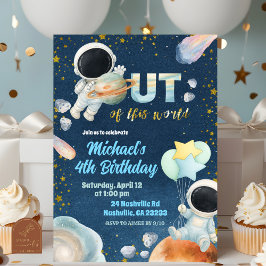 Space Boy Birthday Invitation Einladung