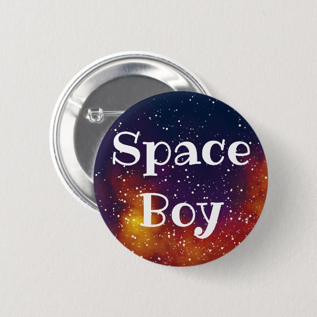 Space Boy Customizable Galaxy Identity Button (Vorne & Hinten)
