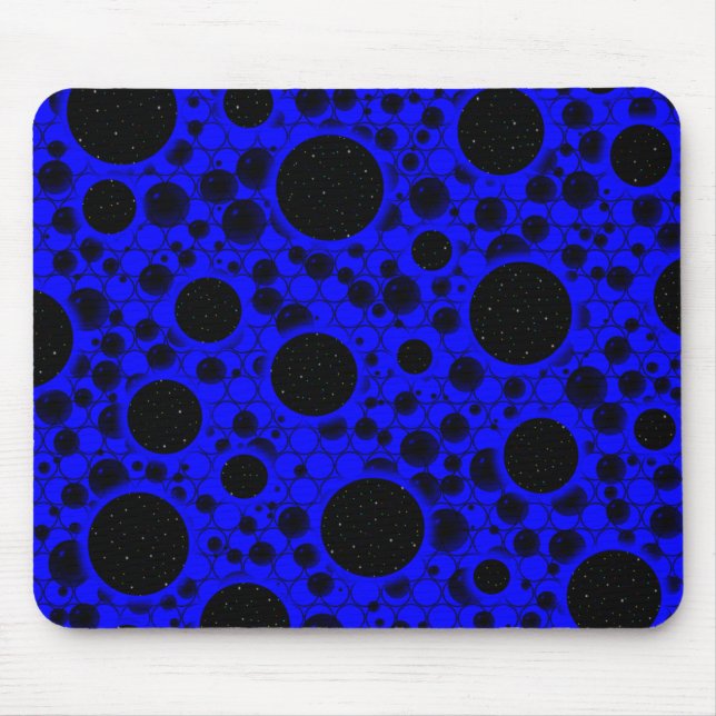 Space Bubble Spots - Blue Mousepad (Vorne)