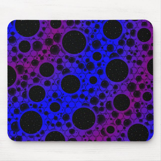 Space Bubble Spots - Blue/Purple Mousepad (Vorne)