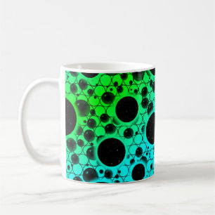 Space Bubble Spots - Cyan/Grün Kaffeetasse