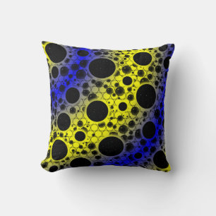 Space Bubble Spots - Gelb/Blau Kissen