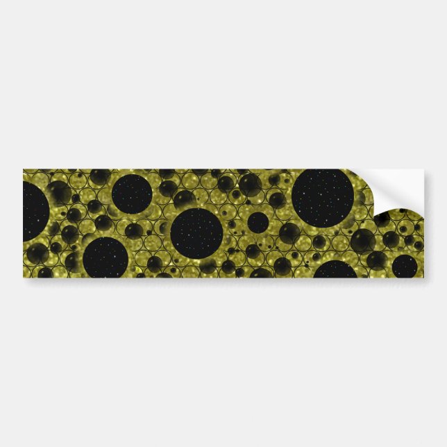 Space Bubble Spots - Glitter Gold Autoaufkleber (Vorne)