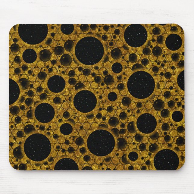 Space Bubble Spots - Glitter Orange Mousepad (Vorne)