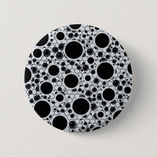 Space Bubble Spots - Glitter White Button (Vorderseite)