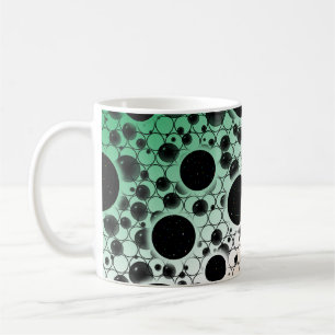 Space Bubble Spots - Grün/Weiß/Orange Kaffeetasse