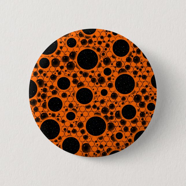 Space Bubble Spots - Orange Button (Vorderseite)