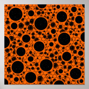 Space Bubble Spots - Orange Poster