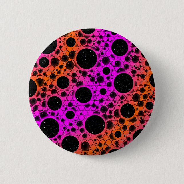 Space Bubble Spots - Pink/Orange Button (Vorderseite)