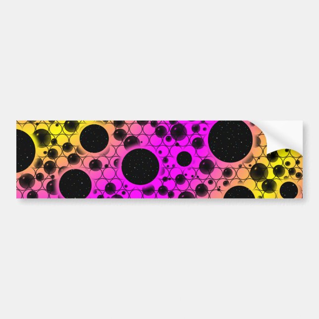 Space Bubble Spots - Pink/Yellow Autoaufkleber (Vorne)