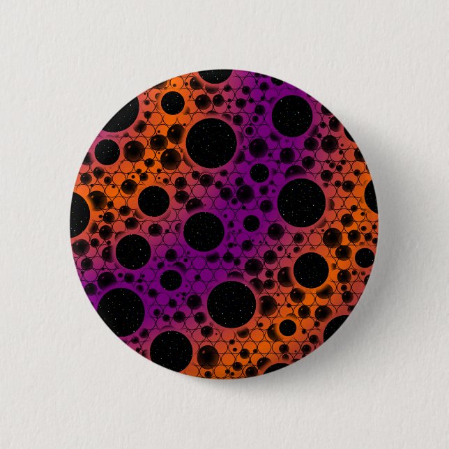 Space Bubble Spots - Purple/Orange Button (Vorderseite)