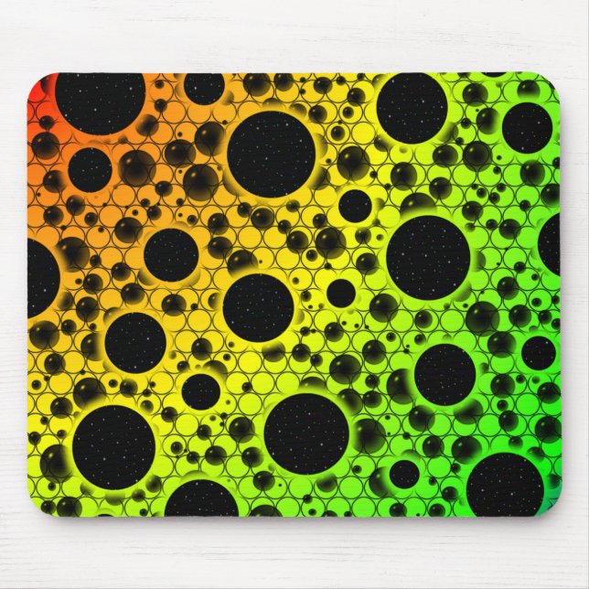 Space Bubble Spots - Rainbow ROYGB Mousepad (Vorne)