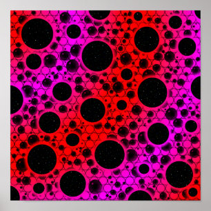 Space Bubble Spots - Rot/Pink Poster