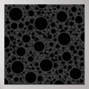 Space Bubble Spots - Schwarz Poster