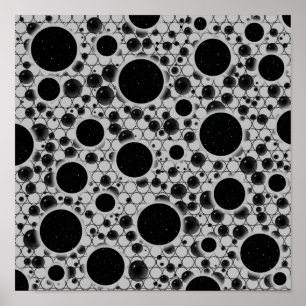 Space Bubble Spots - Silber Poster
