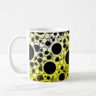Space Bubble Spots - Weiß/Gelb Kaffeetasse