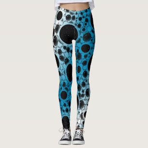 Space Bubble Spots - Weiß/Himmelblau Leggings