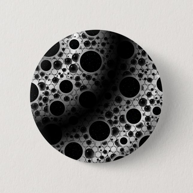 Space Bubble Spots - White/Black Button (Vorderseite)